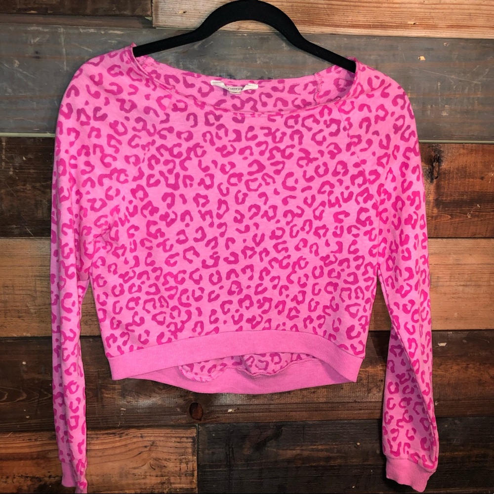 Energie | Long Sleeve Crop Top w Cheetah Burn-out